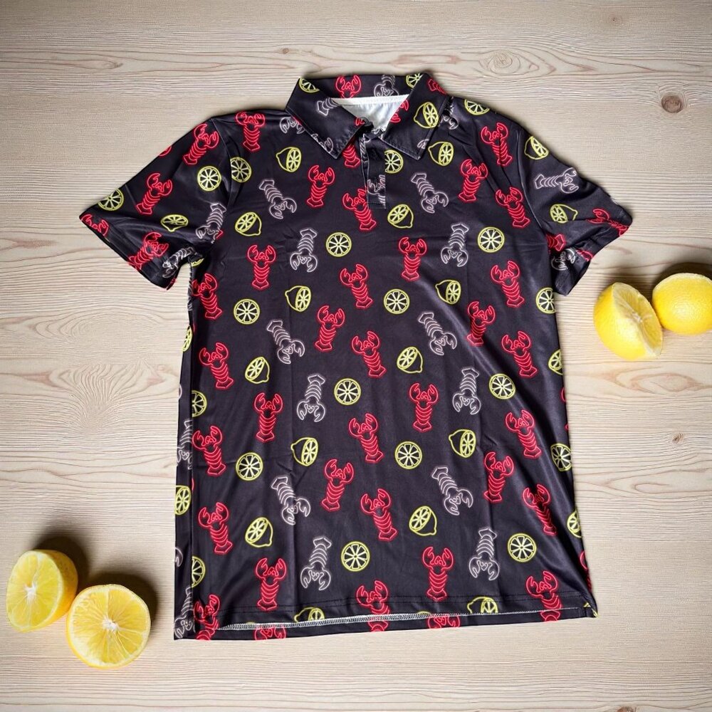 PROUD 90 Men's Lobster Bake Golf Shirt Size Small NEW NWOT